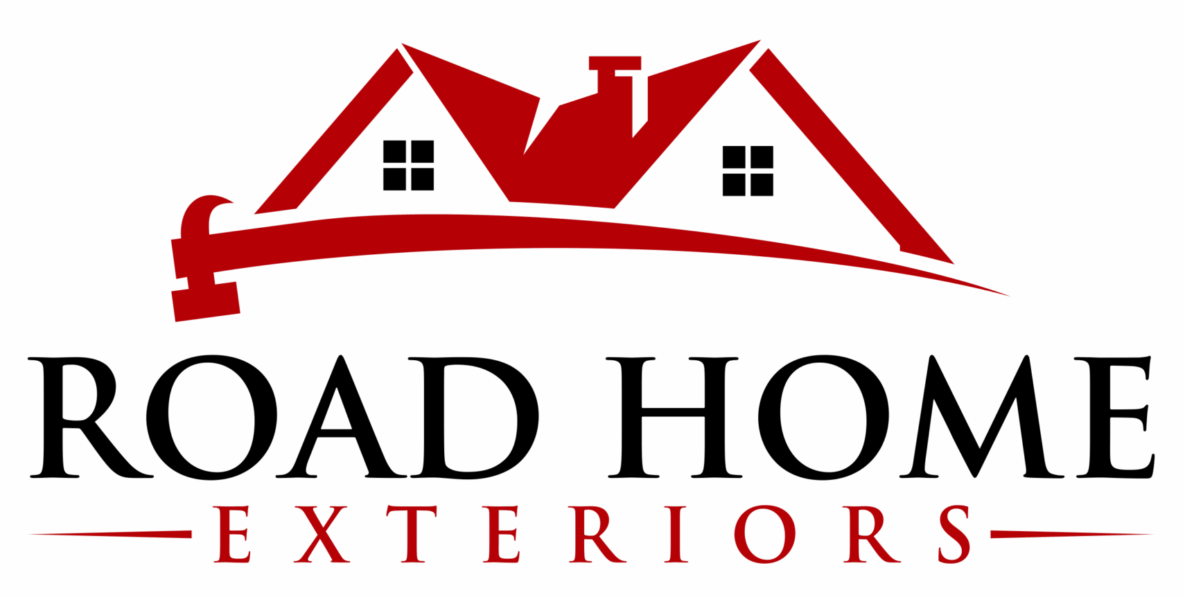 Road Home Exteriors company logo featuring red and black colors on white background