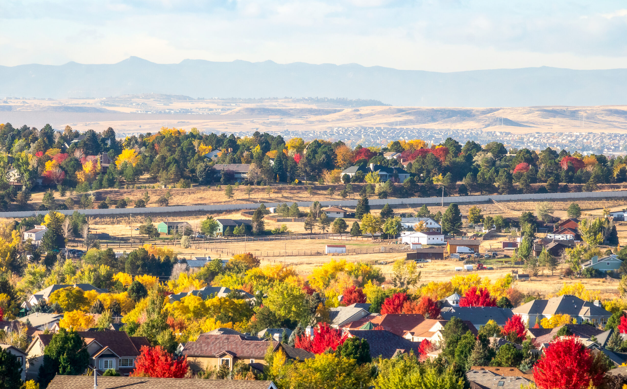 City view representing Centennial, Colorado, where Road Home Exteriors offers roofing, siding, and window services