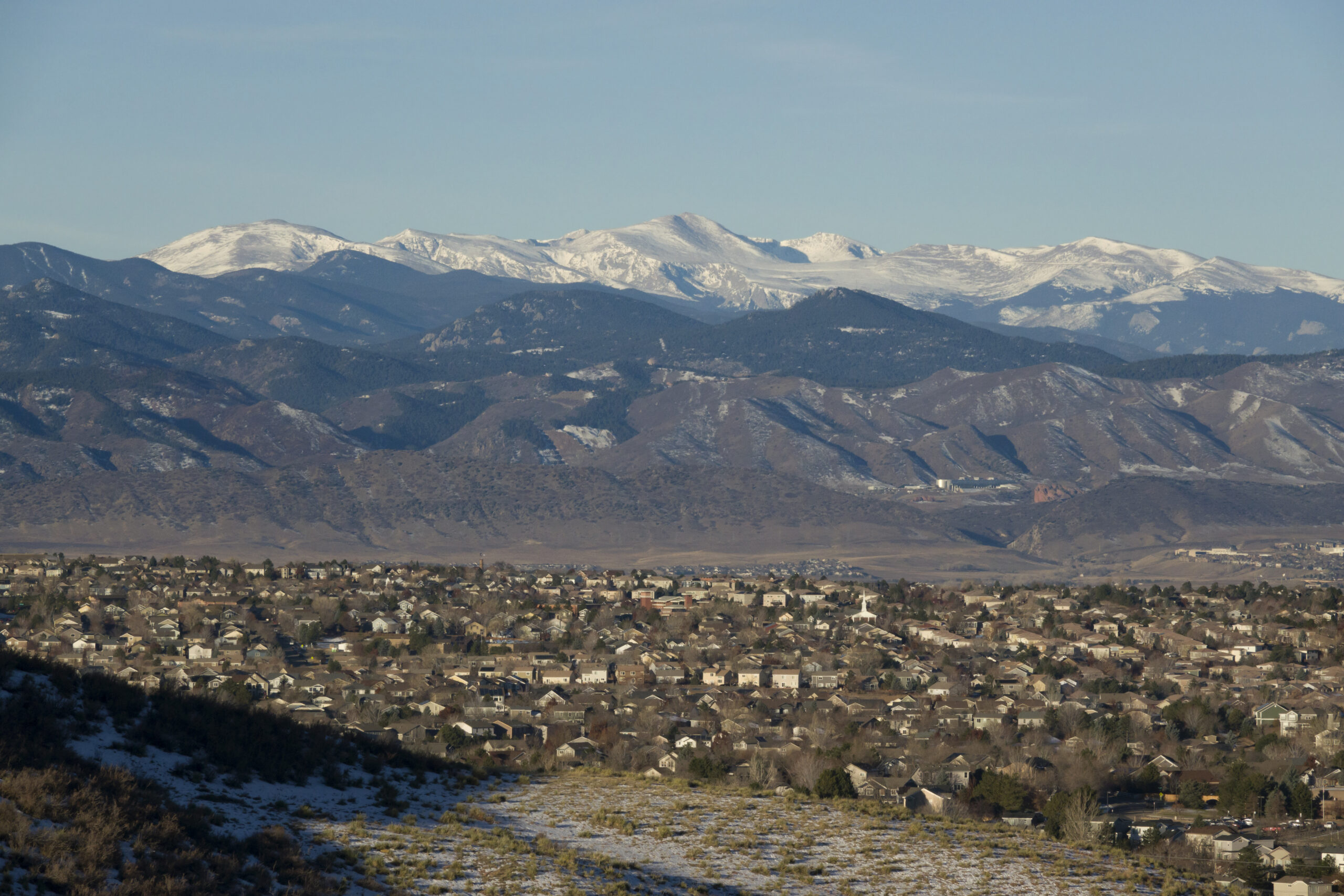 Photo of a Highlands Ranch, Colorado neighborhood, representing the local area served by Road Home Exteriors for roofing, siding, and window services.