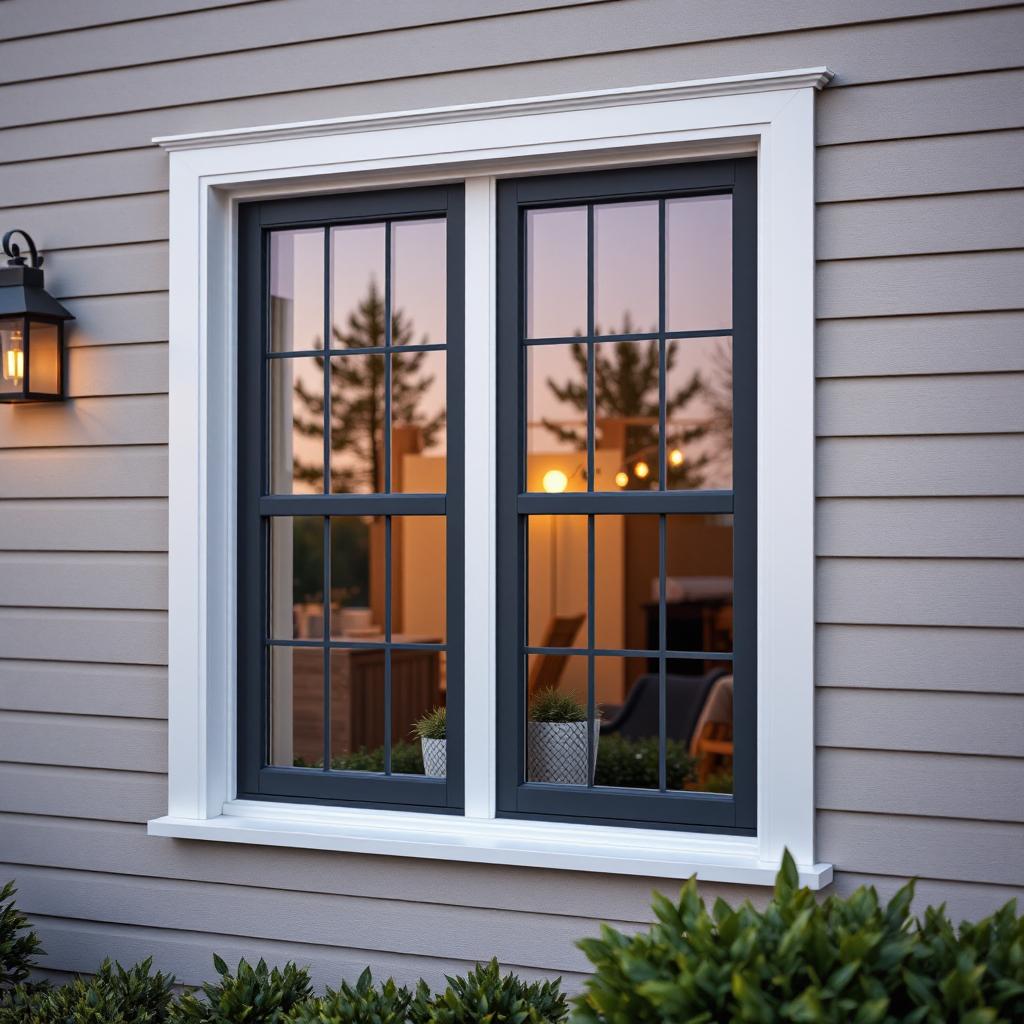 Close-up of a newly installed vinyl window on a home near Northglenn, Colorado