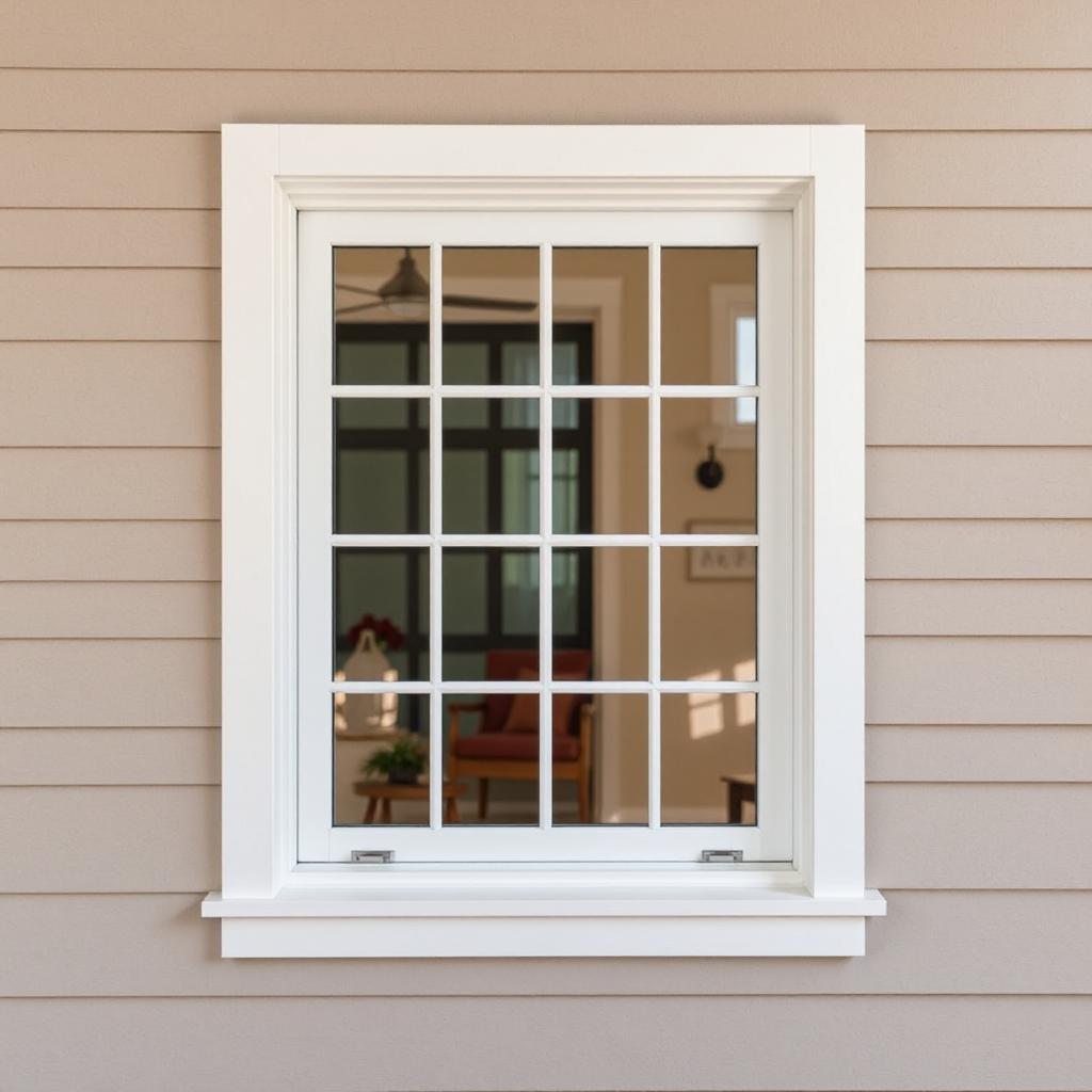 Newly installed vinyl window on a residential home in Parker, Colorado