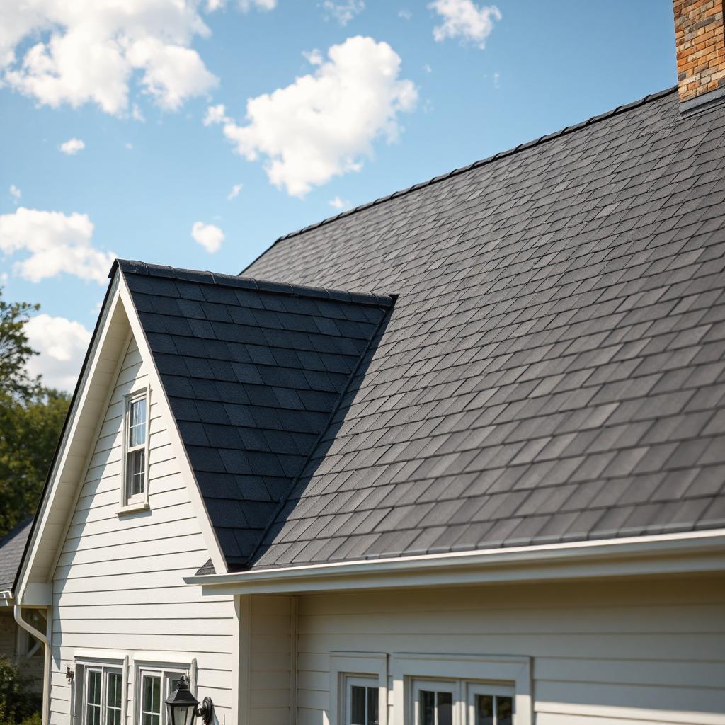 Professional roofing contractors inspecting a residential roof for hail damage in Parker, Colorado