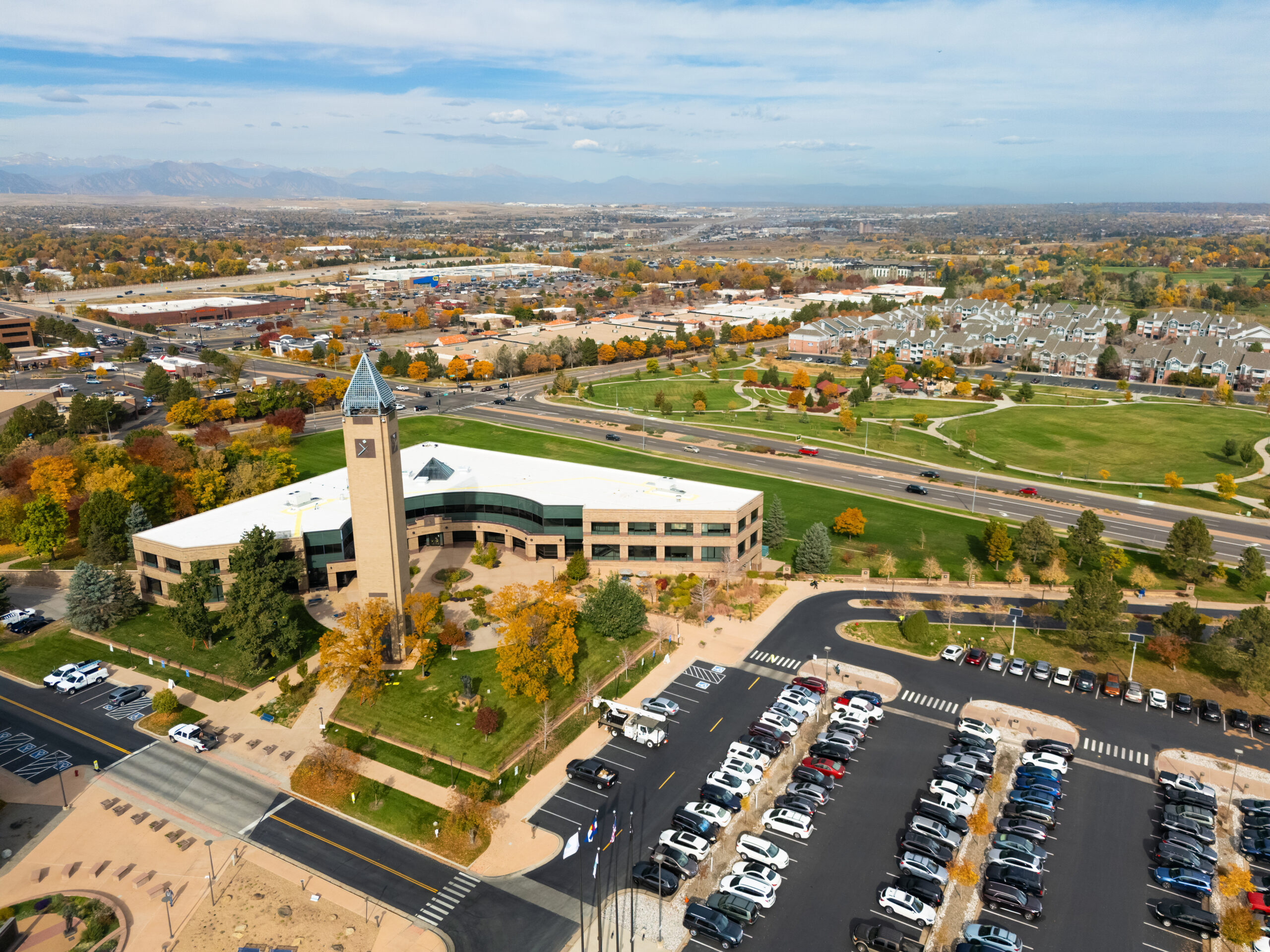 Residential neighborhoods and open space in Westminster, Colorado